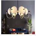 Lámpara colgante de cristal semicircular de oro nórdico para sala de estar en casa ZhongShan